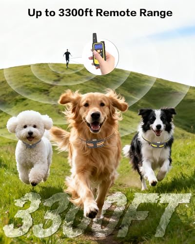 3 Pack Dog Training Collar – Remote Dog Shock Collars with Beep, Vibration and Safe Shock Modes, Rechargeable IP67 Waterproof E-Collars for Small, Medium & Large Dogs with LED Night Light