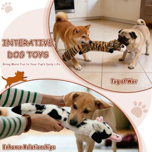 Dog Toys 3 Pack No Stuffing Dog Squeak Toys for Small Medium Breed