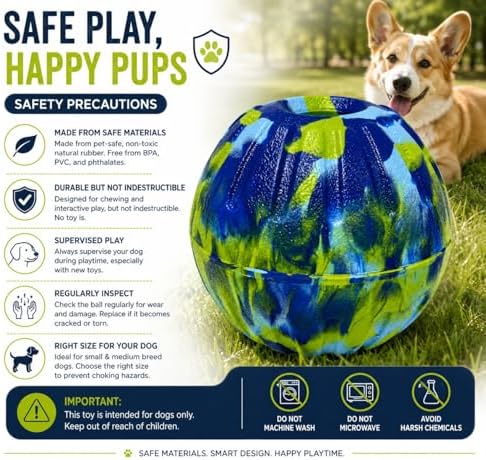 Dog Chew Ball, Strong Chew Ball for Small Medium Dogs, Durable Floating Fetch Toy Outdoor Training (Blue Camouflage)