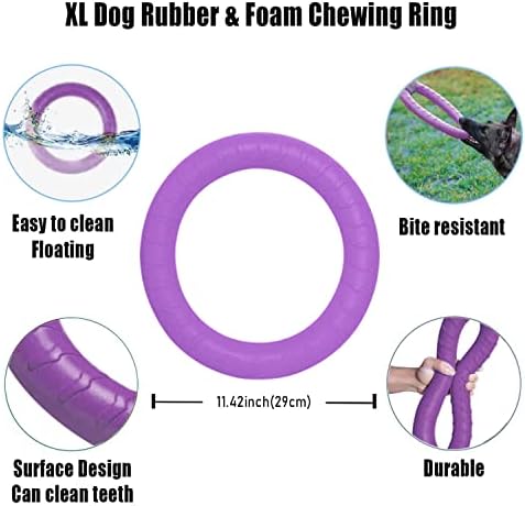Dog Indestructible Durable Floating Flying Disc Dog Ring Chew Toys for Pool Swimming,Throwing,Catching,Grabbing Pitch Toss Outdoor Playing,Chewers
