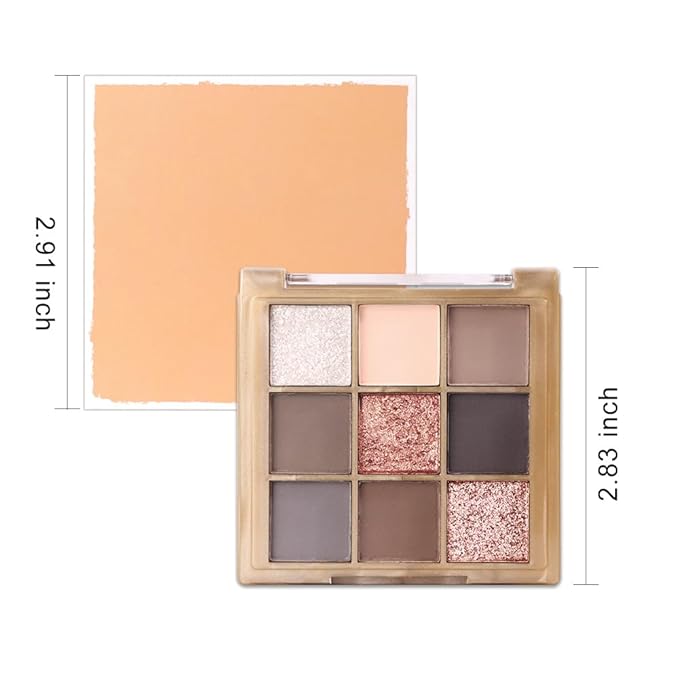Matte Sparkling Eye Shadow Palette,Neutral Nude Smoky Glitter Powder Eyeshadow for Older Women,High-Pigment Eye Makeup, Naturing-Looking Travel Size Makeup Pallete (Matte Glitter-Cool Brown Gray)