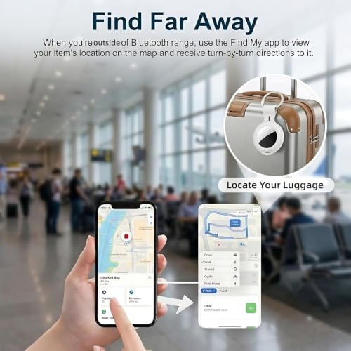 4 Pack Smart Tracker Tags MFi Certified Item Finder Apple Find My iOS Only | Bluetooth Air Worldwide Tracking Tracker Tags Waterproof Key Finder Locator with Sound for Luggage Wallet Pets Dogs Cats