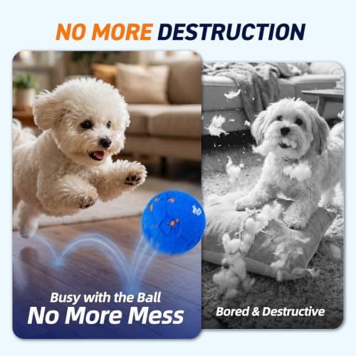 QDAN Interactive Dog Toys, Automatic Moving Dog Balls with 3 Modes, 2.7Inch