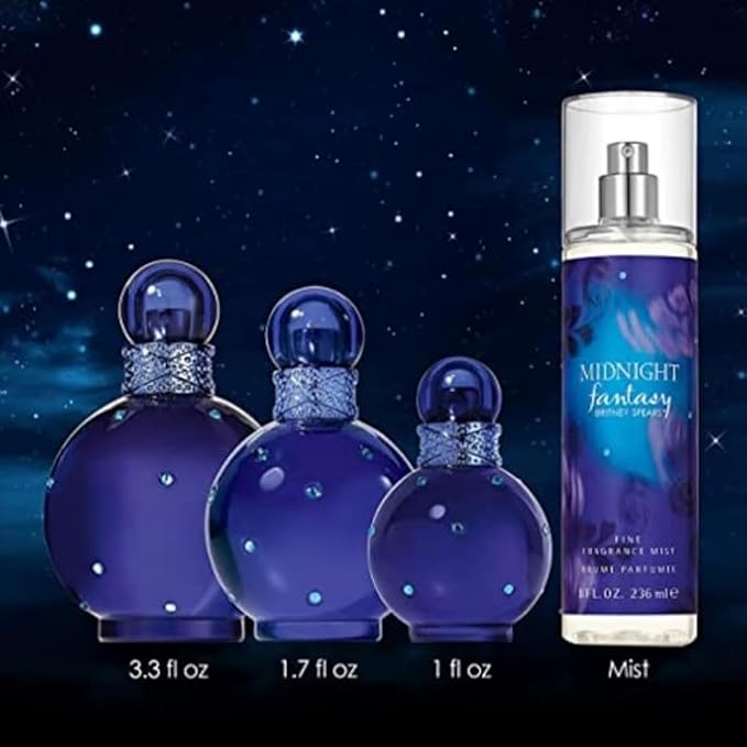 Britney Spears Midnight Fantasy, Eau De Parfum EDP Spray for Women, 3.3 Fl Oz