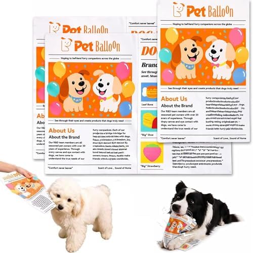 2026 New Durable Newspaper Dog Toy, Indestructible Newspaper Dog Toy, Interactive Crinkle Plush Dog Toy, Squeaky Dog Toys, Non Shredding Soft Chew Toy for Small Medium Dogs