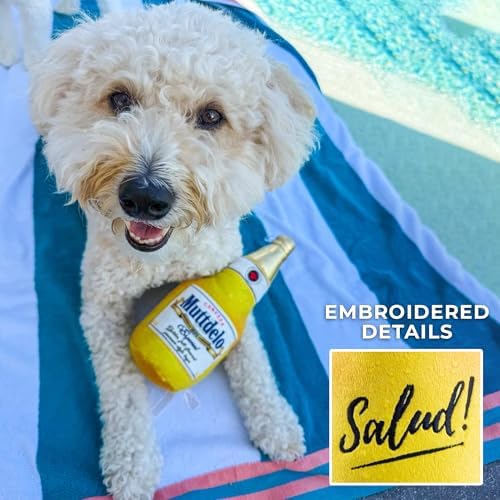 Haute Diggity Dog Muttdelo Beer Bottle Plush Dog Toy, Drink Parody Chew Toy