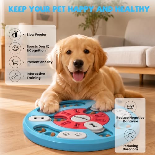 WinTour Dog Puzzle Toy,Snack-Dispensing Mental Stimulation and Brain Treat Puzzle Toys for Dogs,Interactive Dog Toys for Small Medium Large Dogs Cats,Non-Slip & Easy to Clean