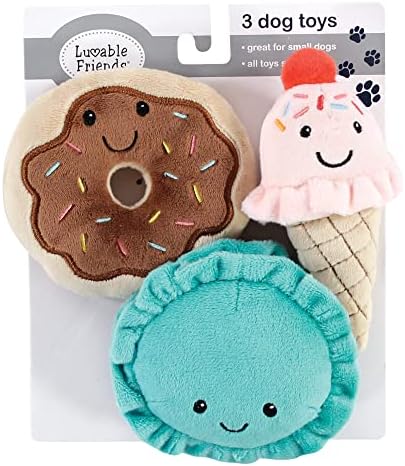 Luvable Friends Unisex Baby Squeaky Plush Dog Toy With Rope