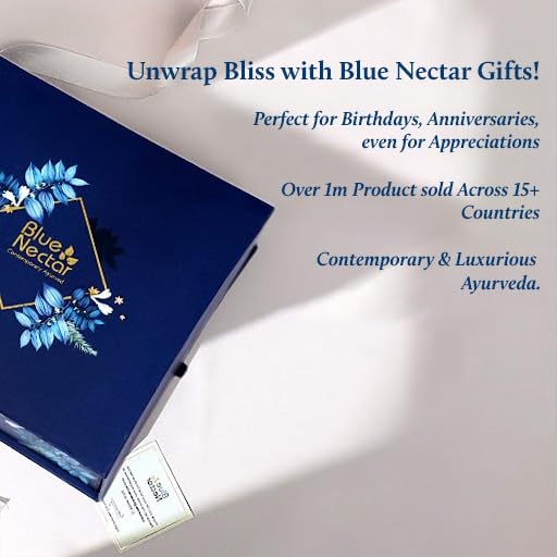 Premium Ayurvedic Beauty Gift Set for Women & Men | Blue Nectar Vanilla Lotion, Body Wash & Scrub & Body Mist with Herbal Ingredients | Ideal Gift for Mom,Dad, Girlfriend & Coworkers