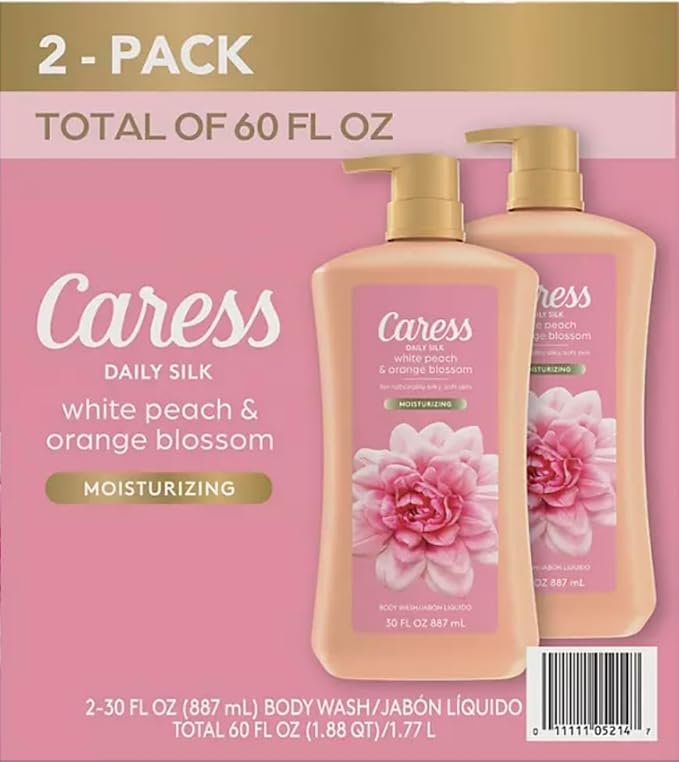 Caress Daily Silk Hydrating Body Wash, White Peach & Orange Blossom (30 fl. oz, 2 pk), Pink