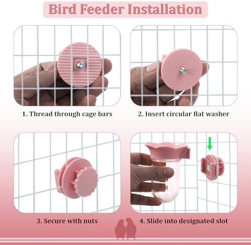 2 PCS Bird Food with Water Storage Design, Hanging Birds Feeder (Pink)