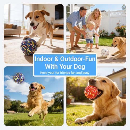 Mankoda Durable Dog Toy Ball, 5" Big Ball for Aggressive Chewers - White