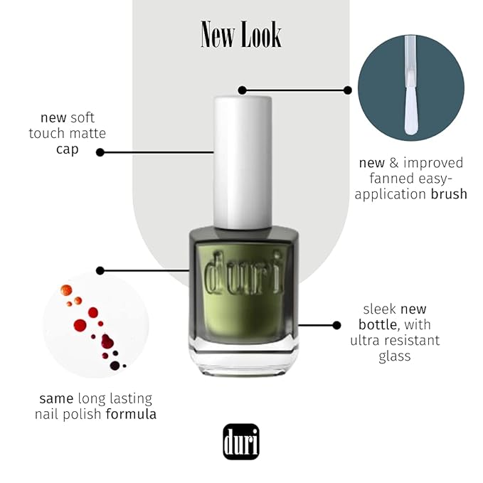 duri Nail Polish, 768 Shimmer Reef, Rouge Pink Metallic Shimmer, Full Coverage, Shiny Finish, Fast Drying, Lasting, 0.45 Fl Oz