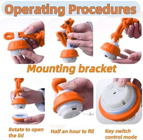 Interactive Dog Toys, Squeaky Dog Toys, Active Rolling Ball for Puppy and Medium Dogs, Squeaky, USB Rechargeable (Orange)