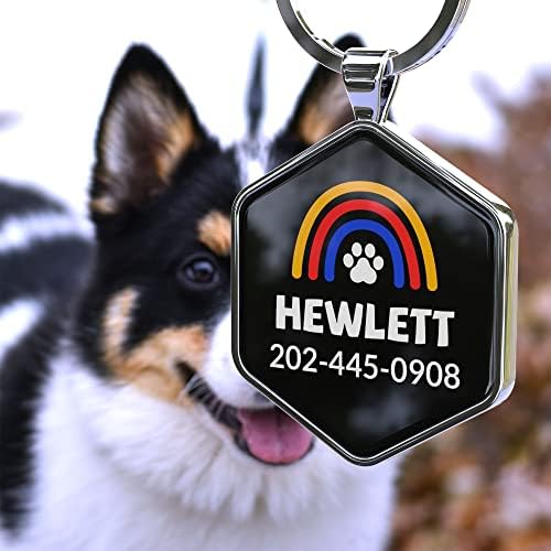 Dog Tags Personalized Pet ID Tags - QR Code Customize Dog Cat Tag - Pet Online Profile Display Pet Information