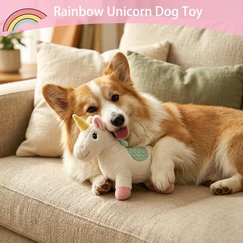 Unicorn Squeaky Dog Toys for Puppy, Small and Medium Large Breed