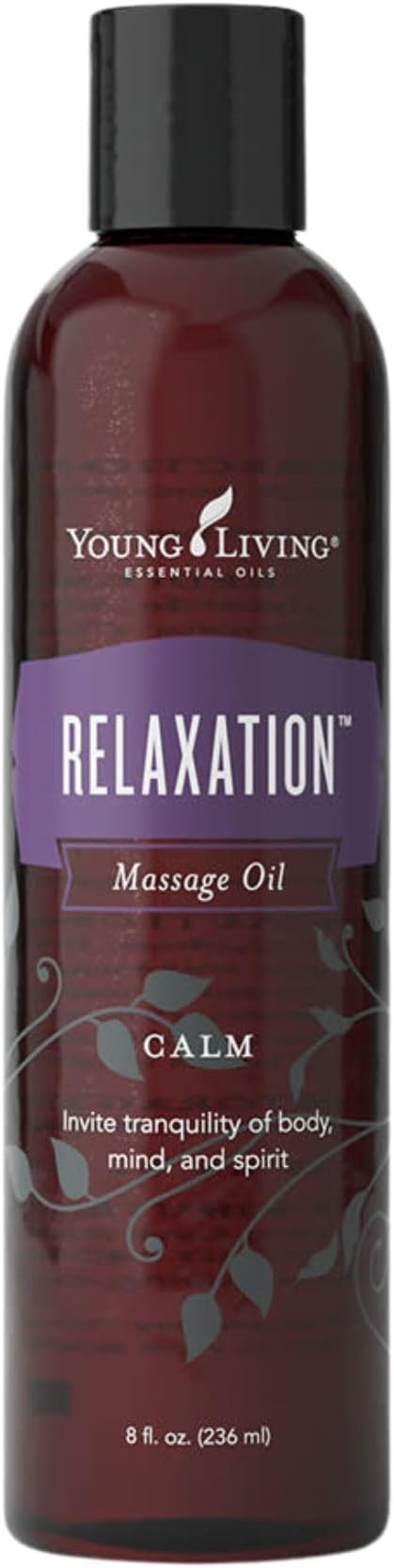 Young Living - Relaxation Massage Oil 8 oz. | Moisturizing Body Oil | Dry Skin Nourishment | Natural Skincare Remedy | Relaxing Body Care | Restful Aromatherapy