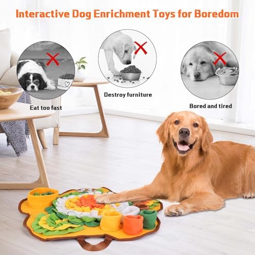 Snuffle Mat for Small Medium Dogs Nose Smell Training, Orange