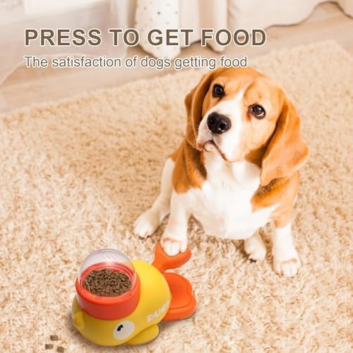 Duck Cat Treat Dispenser, 2026 Upgrade Duck Dog Feeder, Interactive Treat Dispenser Dogtoys Slow Feeder, Food Dispenser Toy with Button Pet Healthy Eating & Iq Training (2pcs)