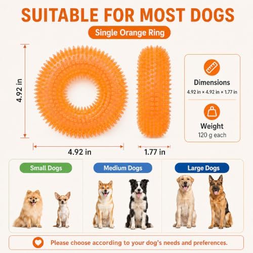 Squeaky Dog Toys for Aggressive Chewers, Floating Donut Ring for Large Dogs