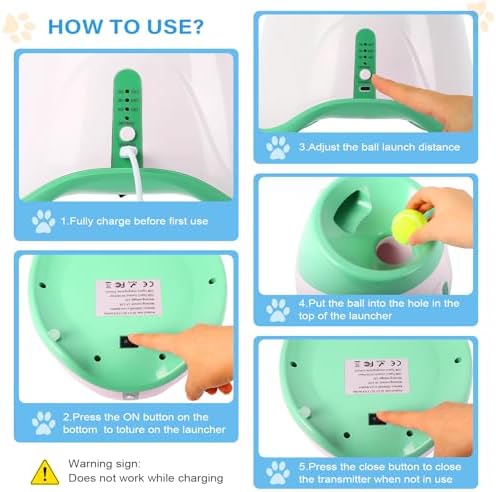 Automatic Ball Launcher for Dogs Indoor Thrower Fetch Machine,Green