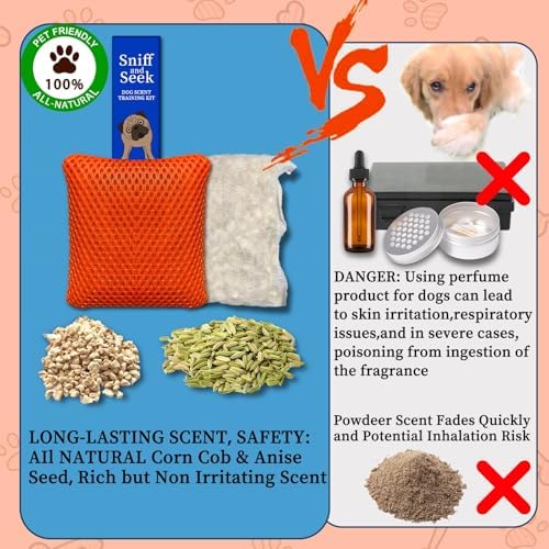Dog Scent Training kit, Brain Games, Hide and Seek Toys - Fun Nose Work Games, Sniff and Seek Sniffing Toys, Dog Nosework Kit, Scent Work Kit for All Ages Dog (Orange)