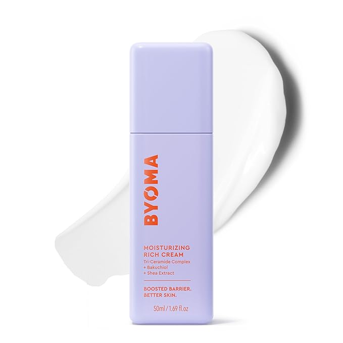 BYOMA Moisturizing Rich Cream - Barrier Repair Cream Face Lotion with Bakuchiol & Shea Extract - Ceramide Face Moisturizer for Dry Skin - Anti Wrinkle, Alcohol Free Face Moisturizer - 1.69 fl.oz