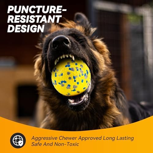 FUSOTO 4Pcs Dog Balls, Tennis Balls for Dog, Yellow