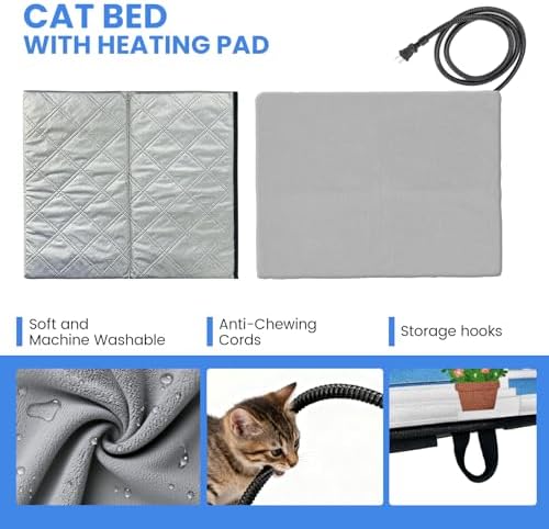 Outdoor Cat House Watherproof,Durable Heated and Igloo Houses for Cats Outside,Dual Escape Door,Insulated,Easy Assembly Safety Outside Pet Shelter in Winter/Summer