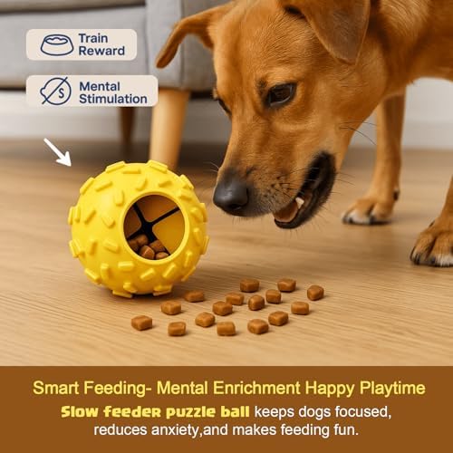 Interactive Dog Chew Toy for Small – Durable Treat Dispensing Puzzle Toy, Tough Enrichment Toy for Aggressive Chewers, Teeth Cleaning & Mental Stimulation Training Toy, Perfect for Boredom Relief