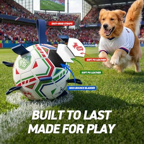 QDAN World Cup Soccer Ball for Dog, Large Herding Ball for 30-90 lbs Dogs