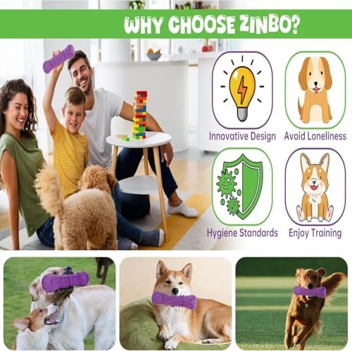 Dog Toys for Aggressive Chewers, Indestructible Dog Chewers for Medium & Large Breeds, Tough Squeaky Rubber Chew Toys to Keep Them Busy, Reduce Boredom, Teeth Cleaning, Milk Flavor