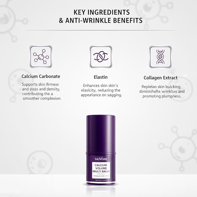 Lanthome Calcium Multi Balm,Calcium Volume Multi Balm,Wrinkle Core Stick,Collagen Moisturing Stick,Anti-aging, Hydrating, Firming Skin,Suitable for Eyes, Neck, Face-6g 2Pcs