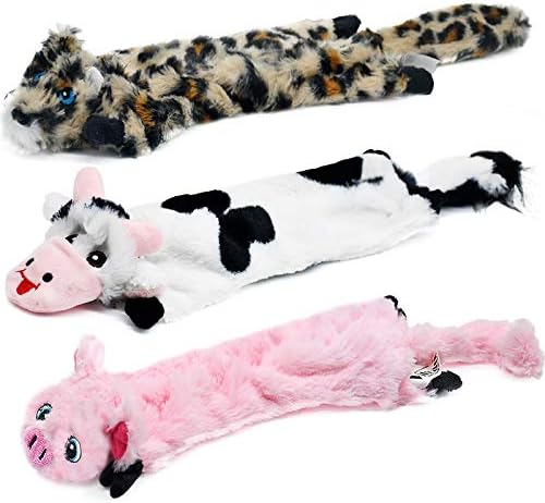 SHARLOVY Dog Squeaky Toys No Stuffing, 3 Pack Crinkle Dog Toys for Small