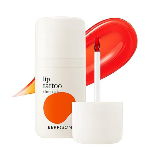 Berrisom Lip Tattoo Tint Pack 6g – Waterproof Peel‑Off Lip Stain, Smudge‑Resistant & Long‑Lasting Color, Hydrating Low‑Irritation Formula, 5 Colors (Coco Orange)