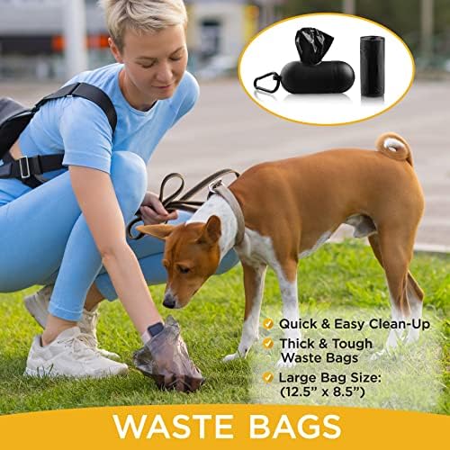 Pets First Cool and Sporty Poop Bag Dispenser with A Leash D Ring and with 1200 Premium Dog Poop Bags