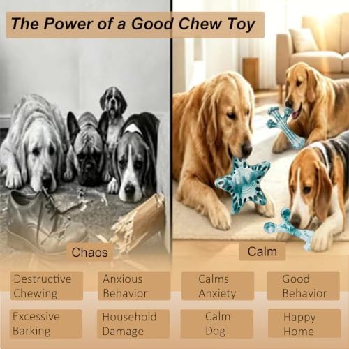 YINEYA Dog Toys for Aggressive Chewers, 3-Pack Tough Dog Chew Toys