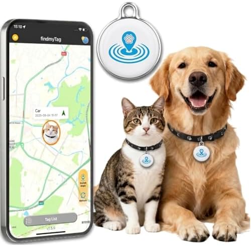 Dog Tracker, Cat Tracker Collar, Smart Pet Tracker for Collar,No Monthly Fee GPS Pet Locator, Waterproof Dog Collar Tracker for iOS Android