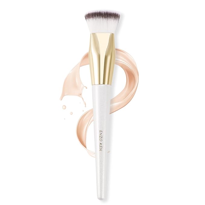 Square Foundation Brush for Liquid Makeup, Flat Foundation Brush, Flat Top Liquid Foundation Brushes, Flat Makeup Brush, Liquid Foundation Makeup Brush, Cream Contour Brush for Cream Makeup.