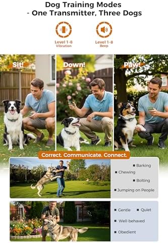Teendow Wireless Fence for Dogs, Dog Perimeter Collar Wireless Fence with Remote Control, Waterproof & Rechargeable Dog Fence, HD Display, Outdoor Use