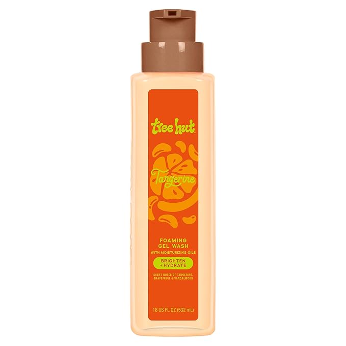 Tree Hut Tangerine Foaming Gel Body Wash, Mothers Day Gifts, Hydrating & Moisturizing Shower Gel for Smooth, Radiant Skin, Bright Citrus Scent, 18 fl oz
