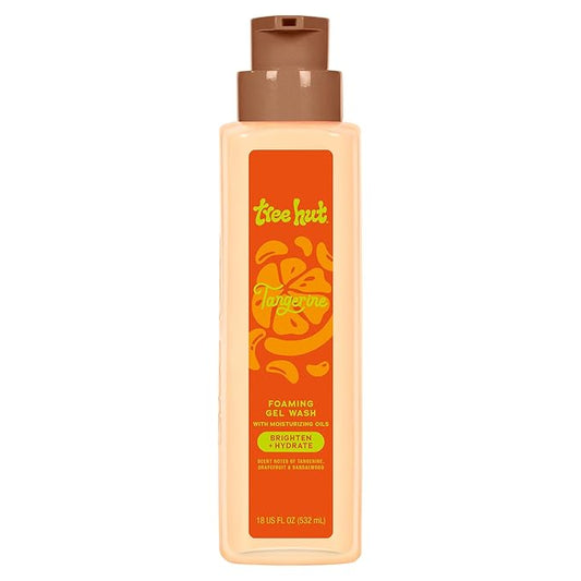 Tree Hut Tangerine Foaming Gel Body Wash, Mothers Day Gifts, Hydrating & Moisturizing Shower Gel for Smooth, Radiant Skin, Bright Citrus Scent, 18 fl oz