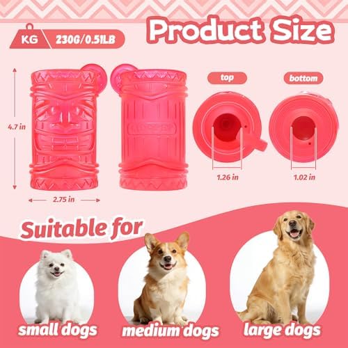 Dog Slow Feeder, Dual Chambers Stuffable Dog Toys, Frozen Treat Enrichment Toy, Treat Dispensing Puzzle Toy for Boredom & Anxiety Relief, Small Medium Large Dogs