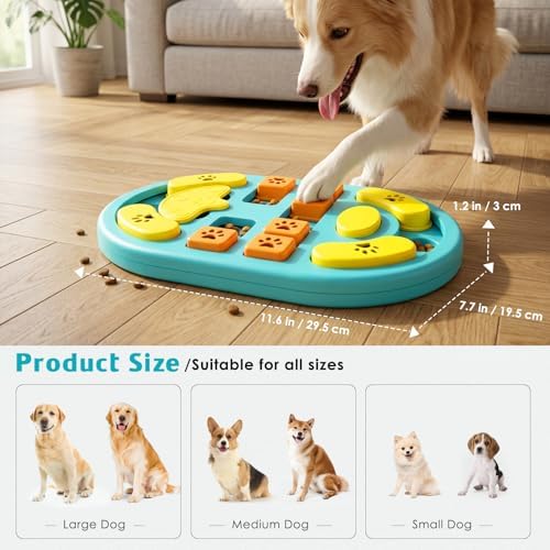 Dog Puzzle Toy, Interactive Treat Dispensing Toys, Blue | Dog Enrichment Toys, IQ Training & Mental Stimulation, Non-Slip Slow Feeder, For Puppies Small Medium Large Dogs Cats