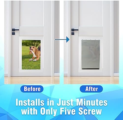 AMZOO Large Replacement Dog Door Flap PetSafe 16 7/8” x 10 1/8” PAC11-11039 | Compatible Petsafe Freedom Pet Door Flaps Magnetic Closure Weather-Resistant Durable Flexible Non-Toxic PVC Easy Install