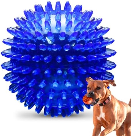 PetSport Gorilla Spiky Ball 4” - Spiky Rubber Dog Ball Toy, Interactive Puppy Toy for Small and Medium Size Dogs, TPR Rubber, Vanilla Scented - 4 Inch, Large
