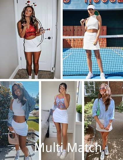 Ekouaer 16" Skorts for Women with Pockets Golf Pickleball Tennis Skirt | Silicone Grippers,2 Inner Pockets,Wide Waist,Side Slit Hem,Breathable,Soft,Lightweight