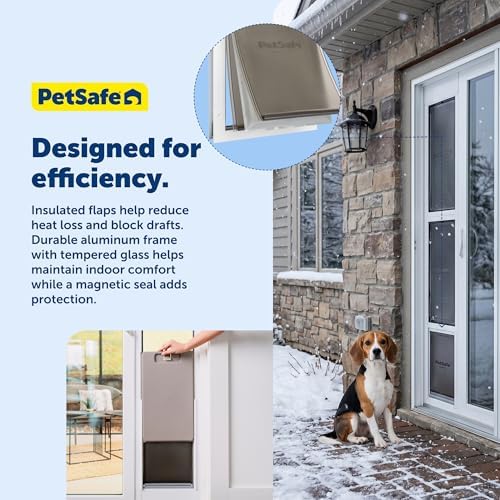 PetSafe Extreme Weather Sliding Glass Pet Door, 3-Flap Insulated, Medium