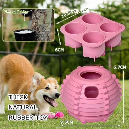 XHX Long-Lasting Interactive Dog Toy Safe for Medium and Large Dogs 25-75 lbs(Pink, Medium)