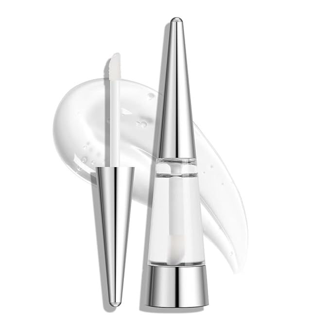 Lip Plumper, Extreme Plumping Lip Fuller, Hydrating and Transparent Lips Balm, Volumizing formula, Youthful Fuller Gloss, Smoother Lips and High Glossy, Non-Sticky - Silvery, 0.21 Fl Oz